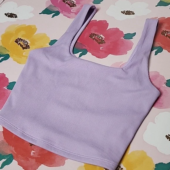 Express Bodycon Crop Tank Top Lavender Xs - Picture 2 of 4